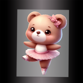 (DTF-13808) BALLERINA BEAR - Garment Transfer