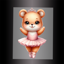 (DTF-13809) BALLERINA BEAR - Garment Transfer