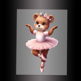 (DTF-13811) BALLERINA BEAR - Garment Transfer