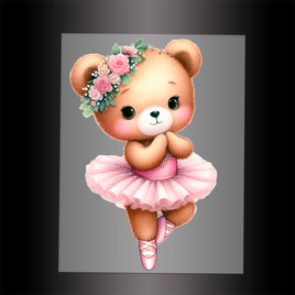 (DTF-13812) BALLERINA BEAR - Garment Transfer