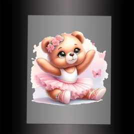 (DTF-13815) BALLERINA BEAR - Garment Transfer