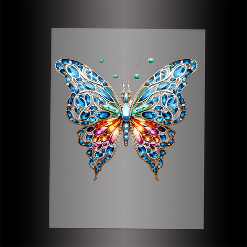 (DTF-GLIT019) BEJEWELED BUTTERFLY - Garment Transfer