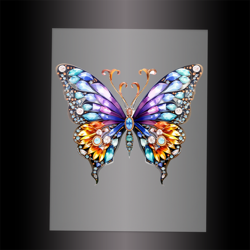 (DTF-GLIT024) BEJEWELED BUTTERFLY - Garment Transfer