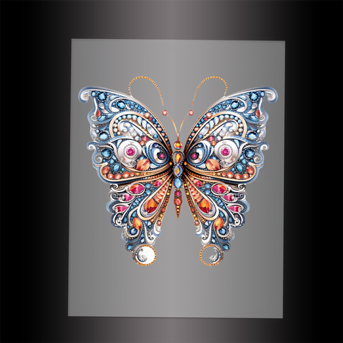 (DTF-GLIT027) BEJEWELED BUTTERFLY - Garment Transfer