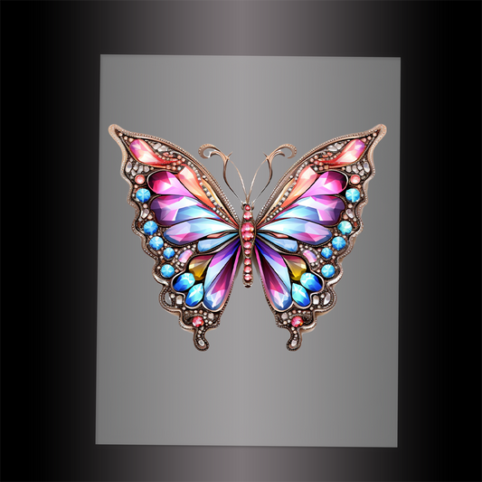 (DTF-GLIT028) BEJEWELED BUTTERFLY - Garment Transfer