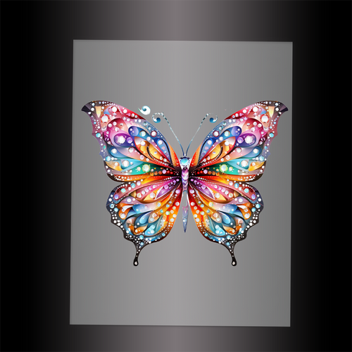 (DTF-GLIT030) BEJEWELED BUTTERFLY - Garment Transfer