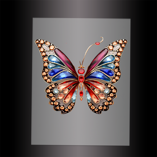 (DTF-GLIT040) BEJEWELED BUTTERFLY - Garment Transfer