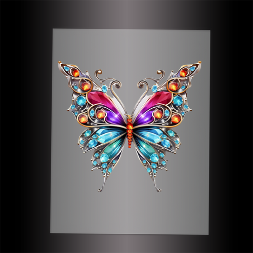 (DTF-GLIT041) BEJEWELED BUTTERFLY - Garment Transfer