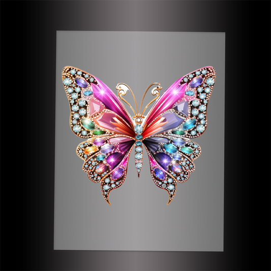 (DTF-GLIT046) BEJEWELED BUTTERFLY - Garment Transfer