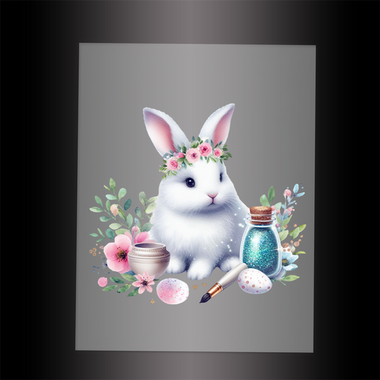 (DTF-GLIT1000) GLITTER RABBIT - Garment Transfer
