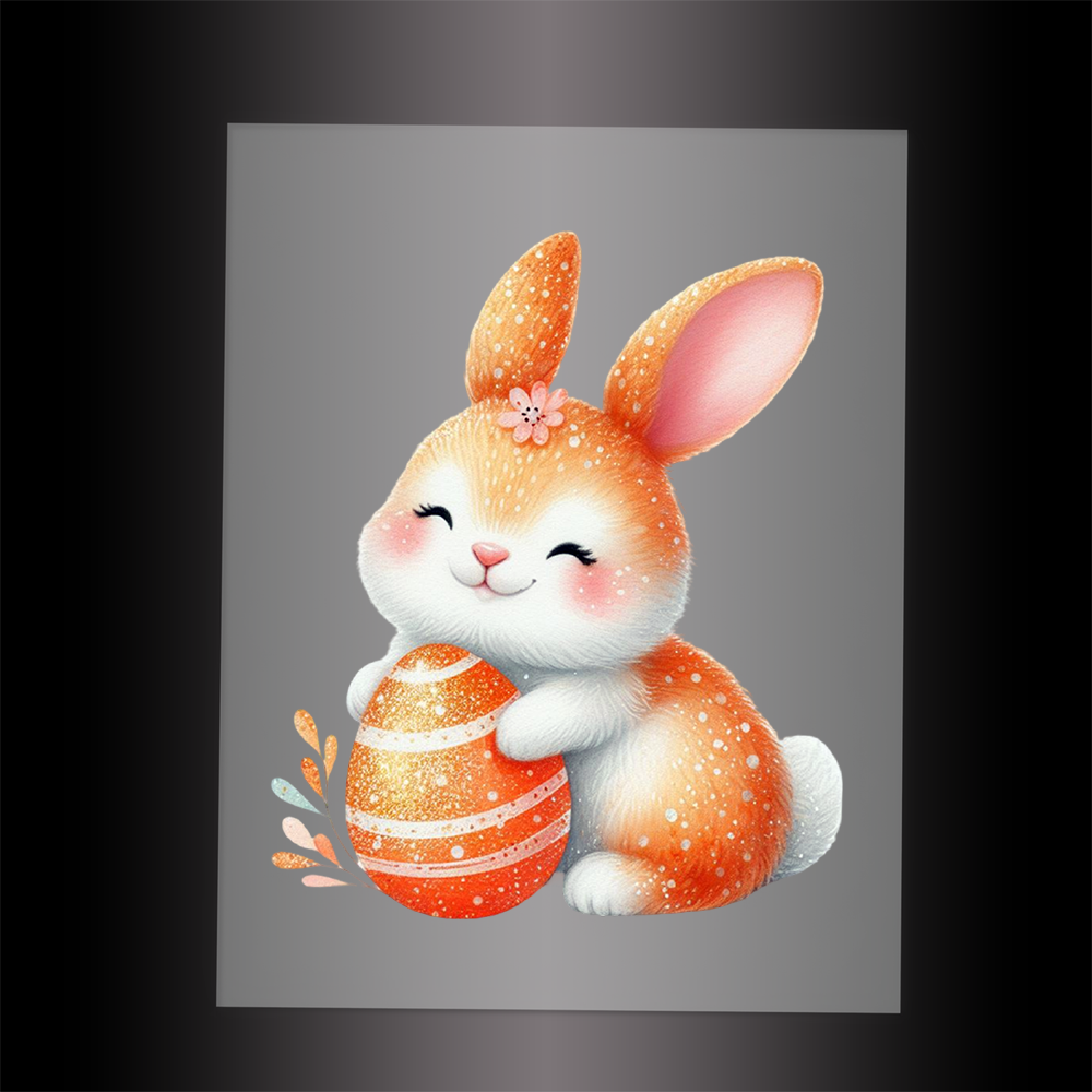 (DTF-GLIT1001) GLITTER RABBIT - Garment Transfer