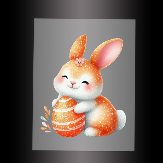 (DTF-GLIT1001) GLITTER RABBIT - Garment Transfer