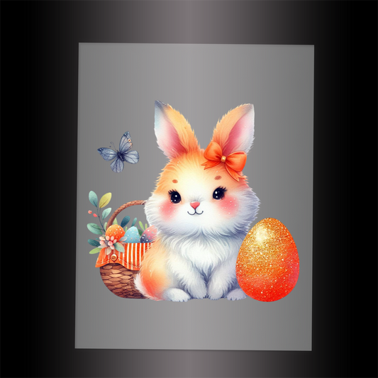 (DTF-GLIT1002) GLITTER RABBIT - Garment Transfer