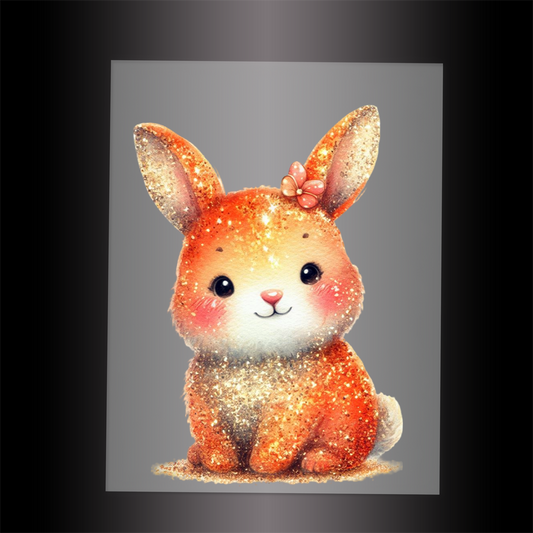 (DTF-GLIT1003) GLITTER RABBIT - Garment Transfer