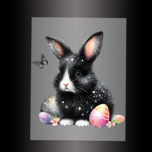 (DTF-GLIT1004) GLITTER RABBIT - Garment Transfer
