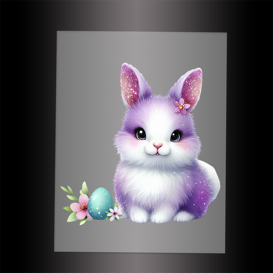 (DTF-GLIT1005) GLITTER RABBIT - Garment Transfer