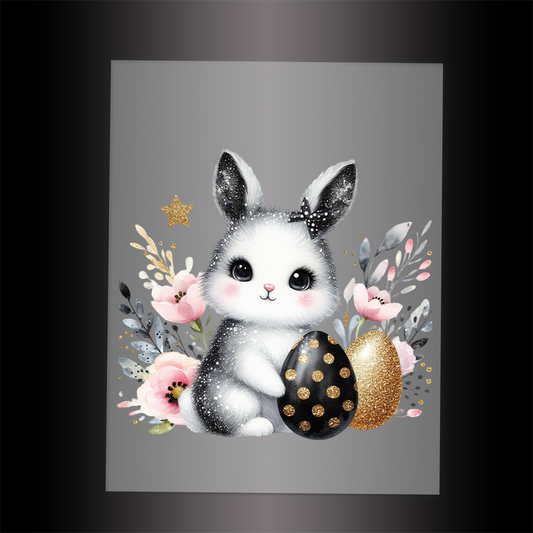 (DTF-GLIT1006) GLITTER RABBIT - Garment Transfer
