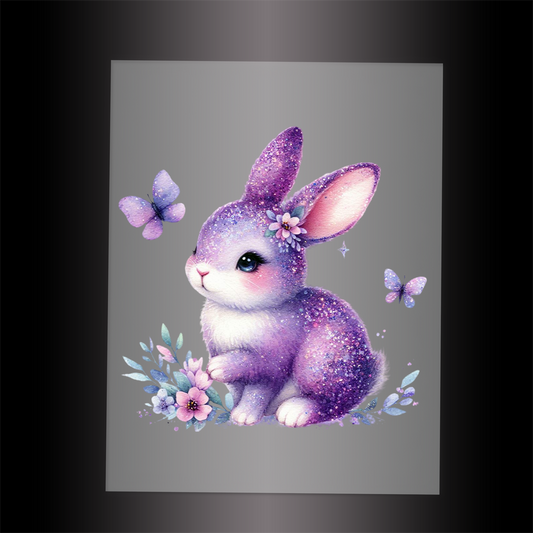(DTF-GLIT1009) GLITTER RABBIT - Garment Transfer