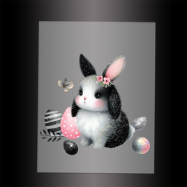 (DTF-GLIT1010) GLITTER RABBIT - Garment Transfer