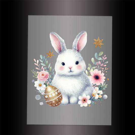 (DTF-GLIT1018) GLITTER RABBIT - Garment Transfer
