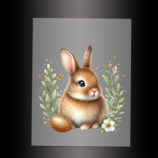 (DTF-GLIT1019) GLITTER RABBIT - Garment Transfer