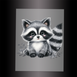 (DTF-GLIT1062) GLITTER RACCOON - Garment Transfer