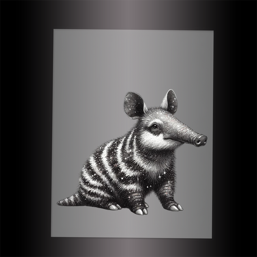 (DTF-GLIT1211) GLITTER AARDVARK - Garment Transfer