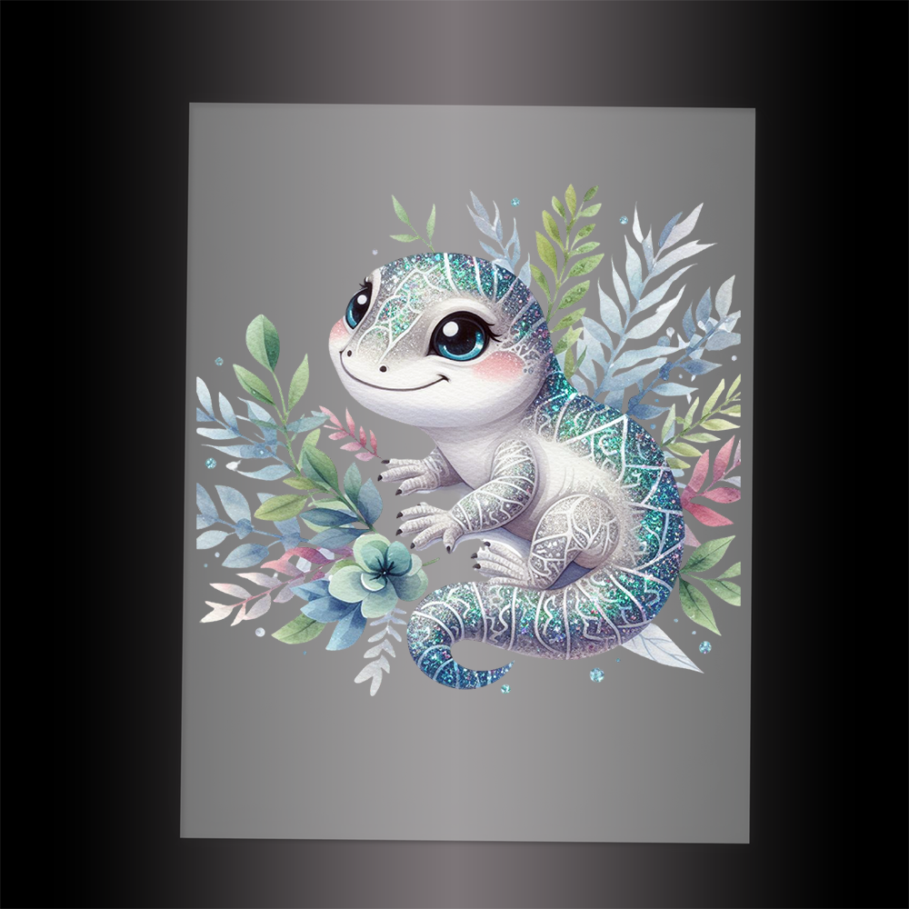 (DTF-GLIT1265) GLITTER LIZARD - Garment Transfer