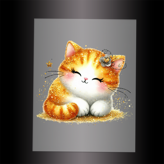 (DTF-GLIT150) GLITTER KITTEN - Garment Transfer