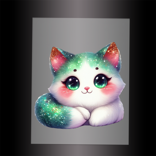 (DTF-GLIT151) GLITTER KITTEN - Garment Transfer