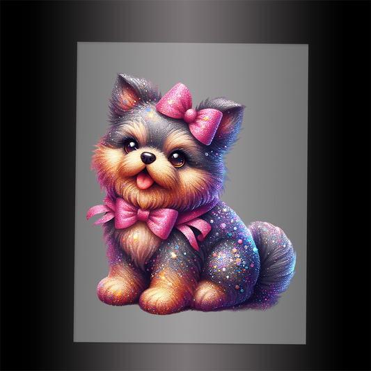 (DTF-GLIT202) GLITTER PUPPY - Garment Transfer