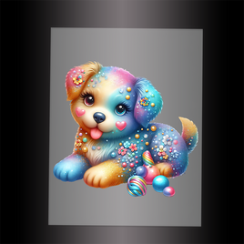 (DTF-GLIT203) GLITTER PUPPY - Garment Transfer