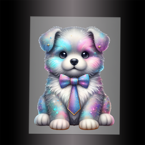 (DTF-GLIT205) GLITTER PUPPY - Garment Transfer