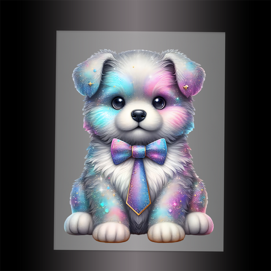 (DTF-GLIT205) GLITTER PUPPY - Garment Transfer