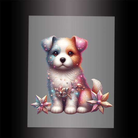 (DTF-GLIT206) GLITTER PUPPY - Garment Transfer