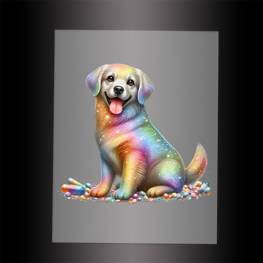 (DTF-GLIT207) GLITTER PUPPY - Garment Transfer
