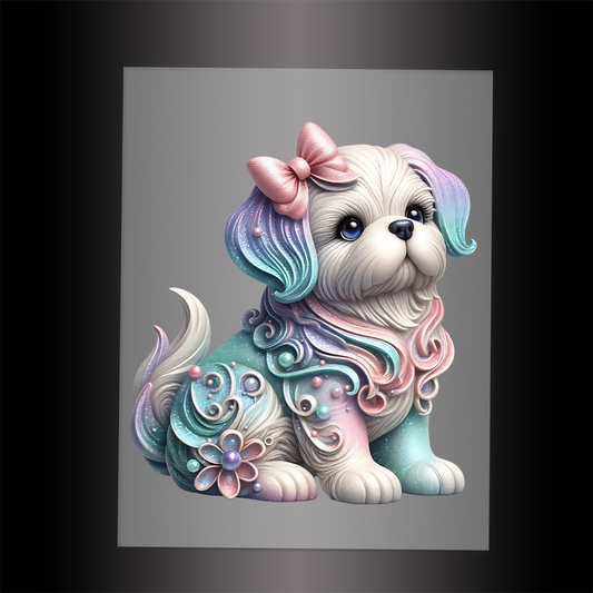 (DTF-GLIT211) GLITTER PUPPY - Garment Transfer