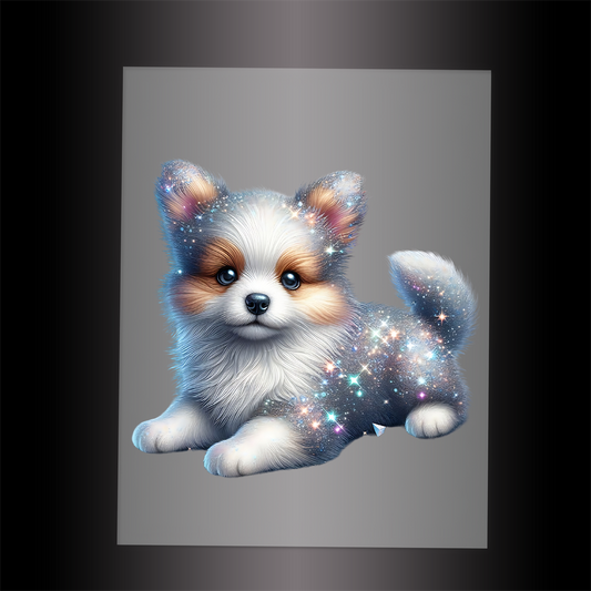 (DTF-GLIT213) GLITTER PUPPY - Garment Transfer