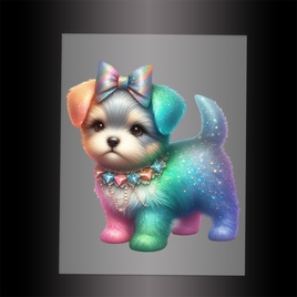 (DTF-GLIT217) GLITTER PUPPY - Garment Transfer