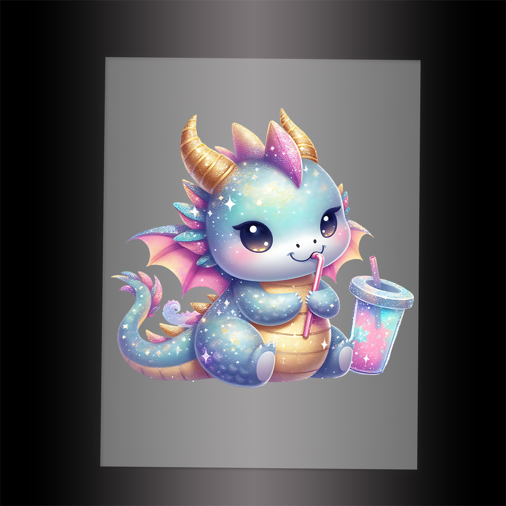 (DTF-GLIT251) GLITTER BABY DRAGON - Garment Transfer