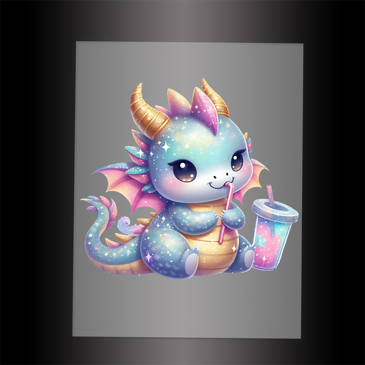 (DTF-GLIT251) GLITTER BABY DRAGON - Garment Transfer