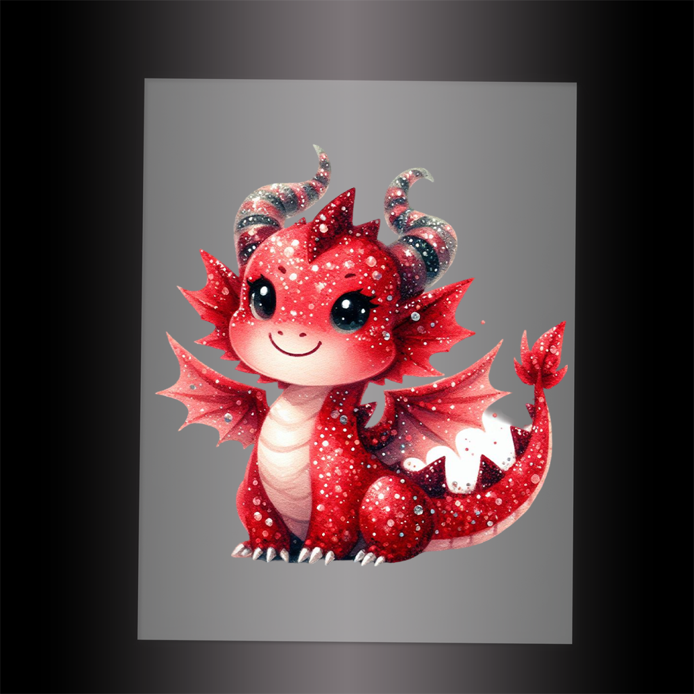 (DTF-GLIT273) GLITTER BABY DRAGON - Garment Transfer