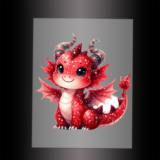 (DTF-GLIT273) GLITTER BABY DRAGON - Garment Transfer