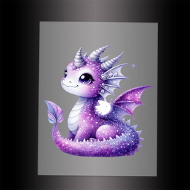 (DTF-GLIT275) GLITTER BABY DRAGON - Garment Transfer