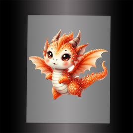 (DTF-GLIT277) GLITTER BABY DRAGON - Garment Transfer