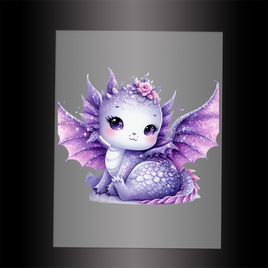 (DTF-GLIT278) GLITTER BABY DRAGON - Garment Transfer