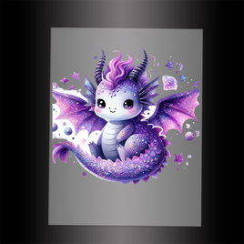 (DTF-GLIT280) GLITTER BABY DRAGON - Garment Transfer