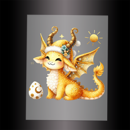 (DTF-GLIT282) GLITTER BABY DRAGON - Garment Transfer