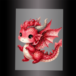 (DTF-GLIT283) GLITTER BABY DRAGON - Garment Transfer