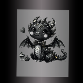 (DTF-GLIT285) GLITTER BABY DRAGON - Garment Transfer